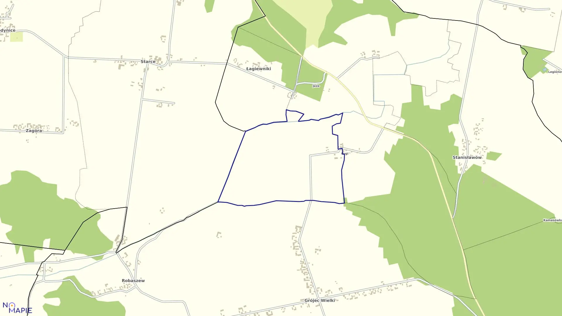 Mapa obrębu KOLONIA GRÓJEC MAŁY w gminie Złoczew